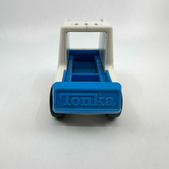 Tonka Truck Bandai My First Tonka Team #7 Toy Race Car White Blue Vintage 80s - Picture 4 of 6
